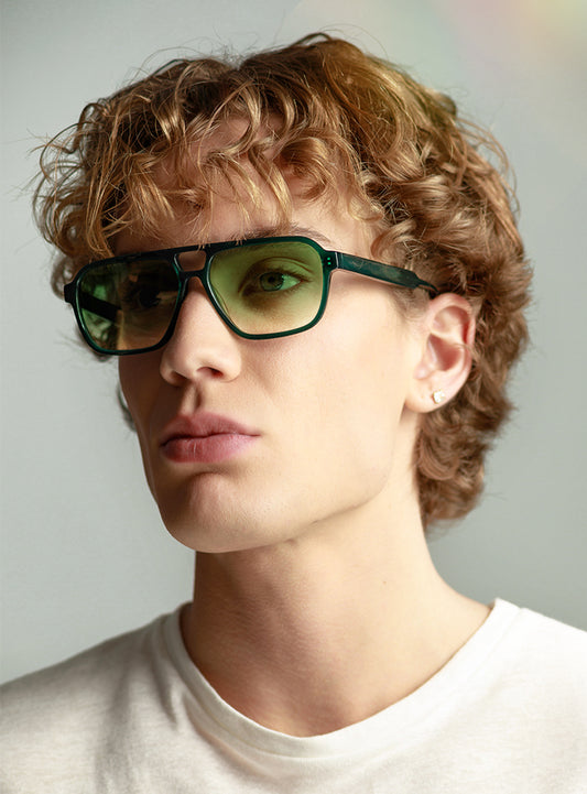 Double-B Green with Green Gradient Lenses
