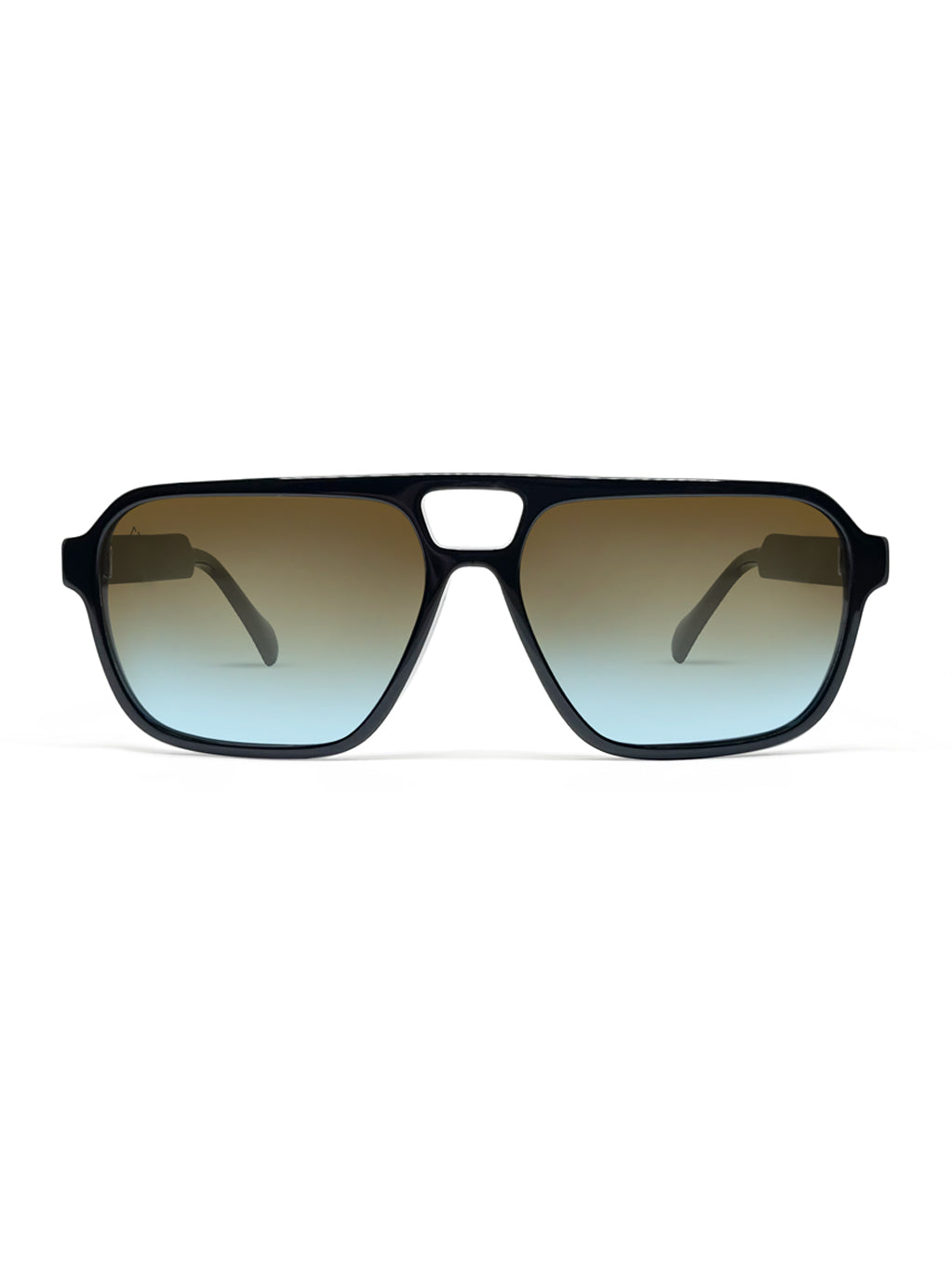 Double-B Black with Brown/Blue Gradient Lenses
