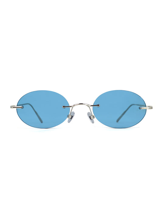 Elenova Silver with Blue Lenses