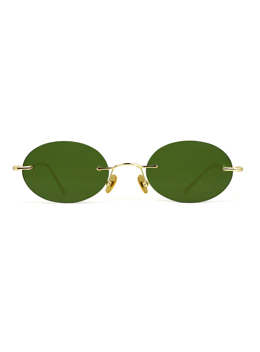 Elenova Gold with Green Lenses